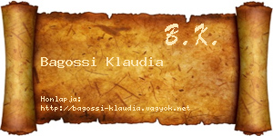 Bagossi Klaudia névjegykártya